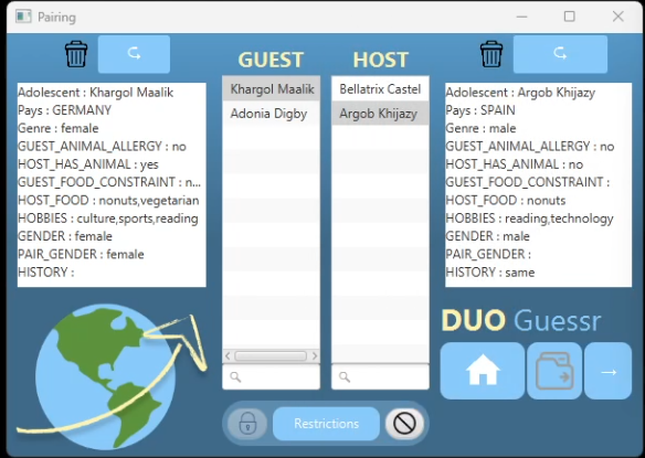 Feuille de gestion des étudiants
